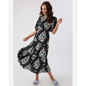 O'Neill Alta Floral Open Back Midi Dress XS